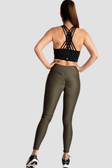 Classy Olive Scrunch Leggings